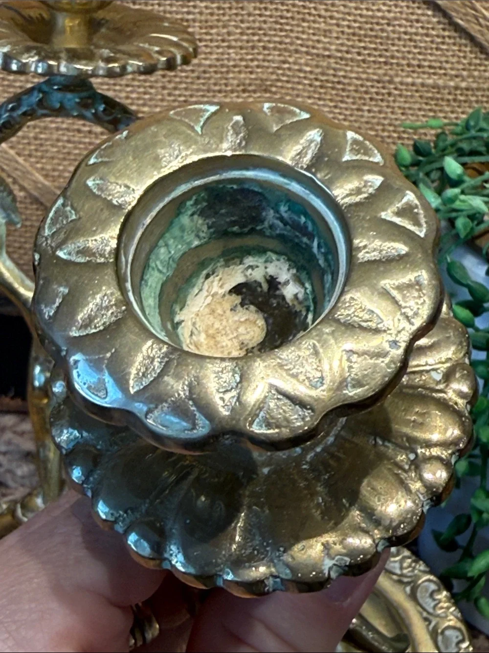 Brass Cherub Candle Holders - Set of 2